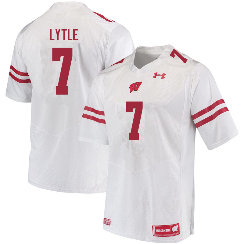 Men #7 Spencer Lytle Wisconsin Badgers College Football Jerseys Sale-White - Click Image to Close